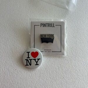 Pintrill New York black silver pin